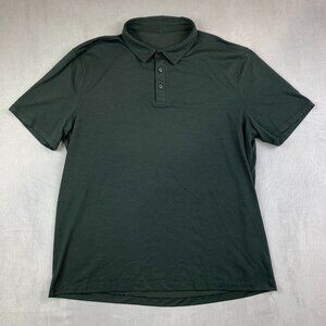 Lululemon Mens Shirt XL Black Evolution Short-Sleeve Polo Performance Stretch